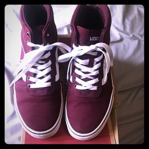 Burgundy vans. High tops size 7 1/2 women